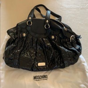 Moschino black leather handbag